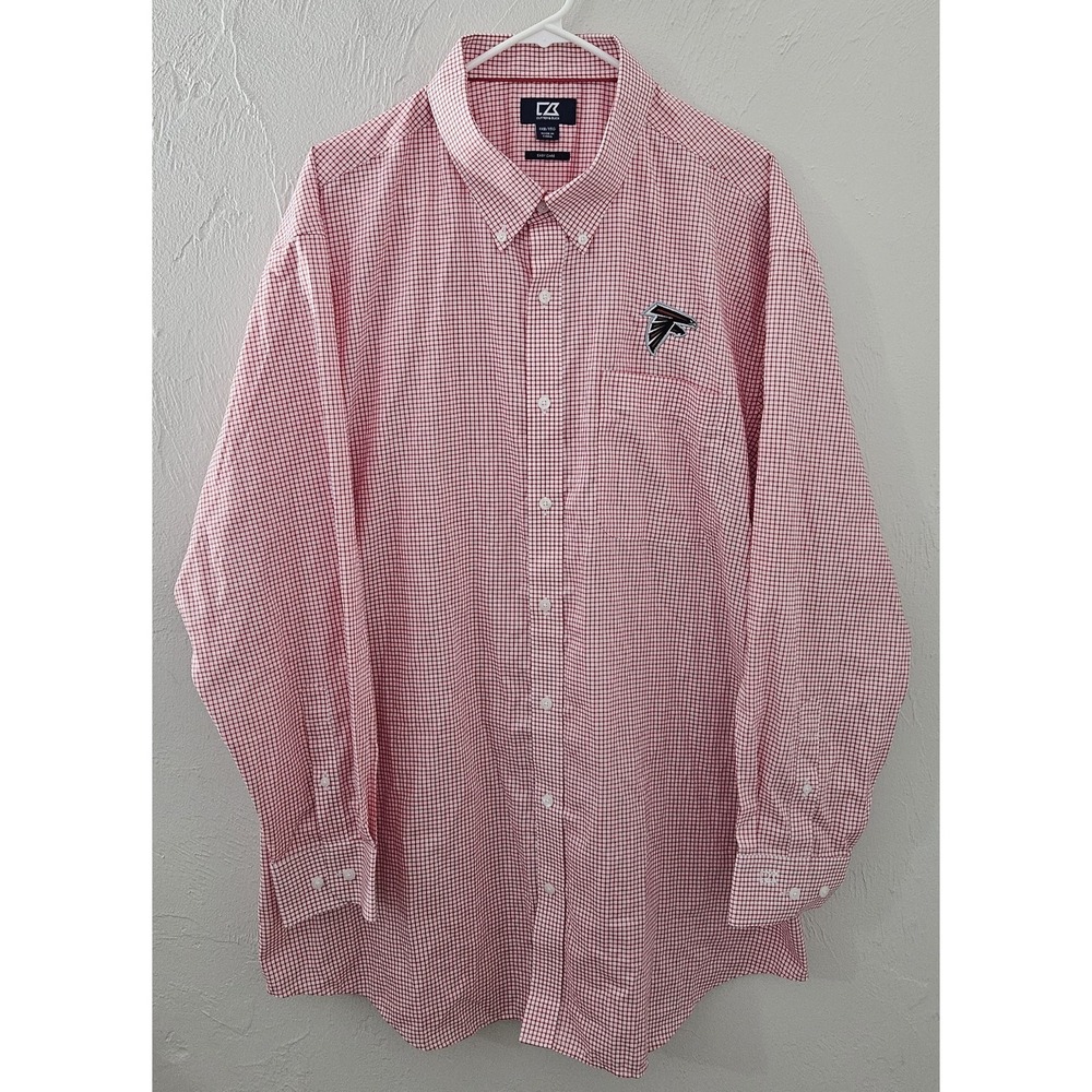 Cutter & Buck Mens Long Sleeve Shirt Size 1XB Atlanta Falcons NFL‎ Football Logo